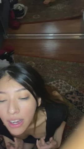 Asian spunk sperm In Mouth Cumshot sexy Facial Handjob POV teenie Porn GIF