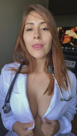 Titties Doctor red hair Porn GIF
