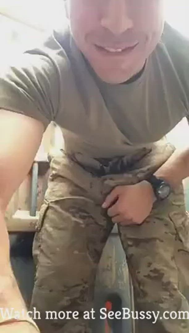 Big cock dong Homemade Military Solo Uniform Porn GIF