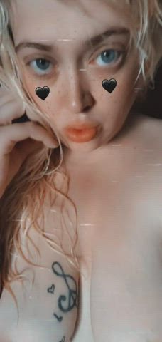 Amateur BBW huge boobies yellow-haired Chubby Homemade Natural titties OnlyFans Shower Porn GIF