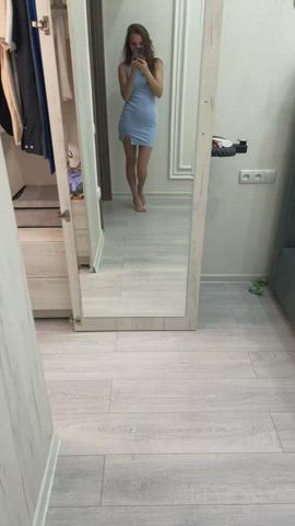 Braless Dress Homemade Legs Selfie Solo Stewardess wife Porn GIF