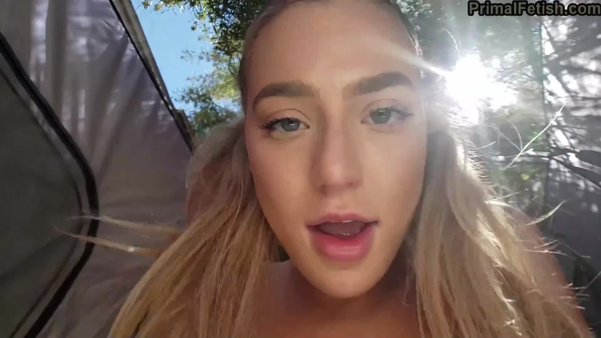 Monstrous breasts Blake Blossom blonde breasts Bouncing Curvy enormous breasts Outdoor POV Porn GIF