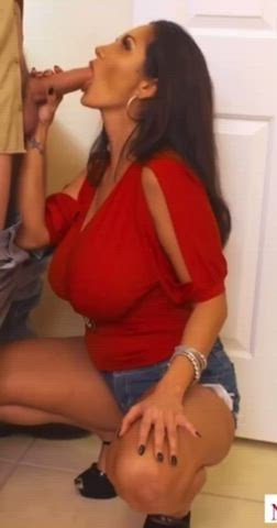 Ava Addams humongous breasts blowjob Clothed MILF Porn GIF